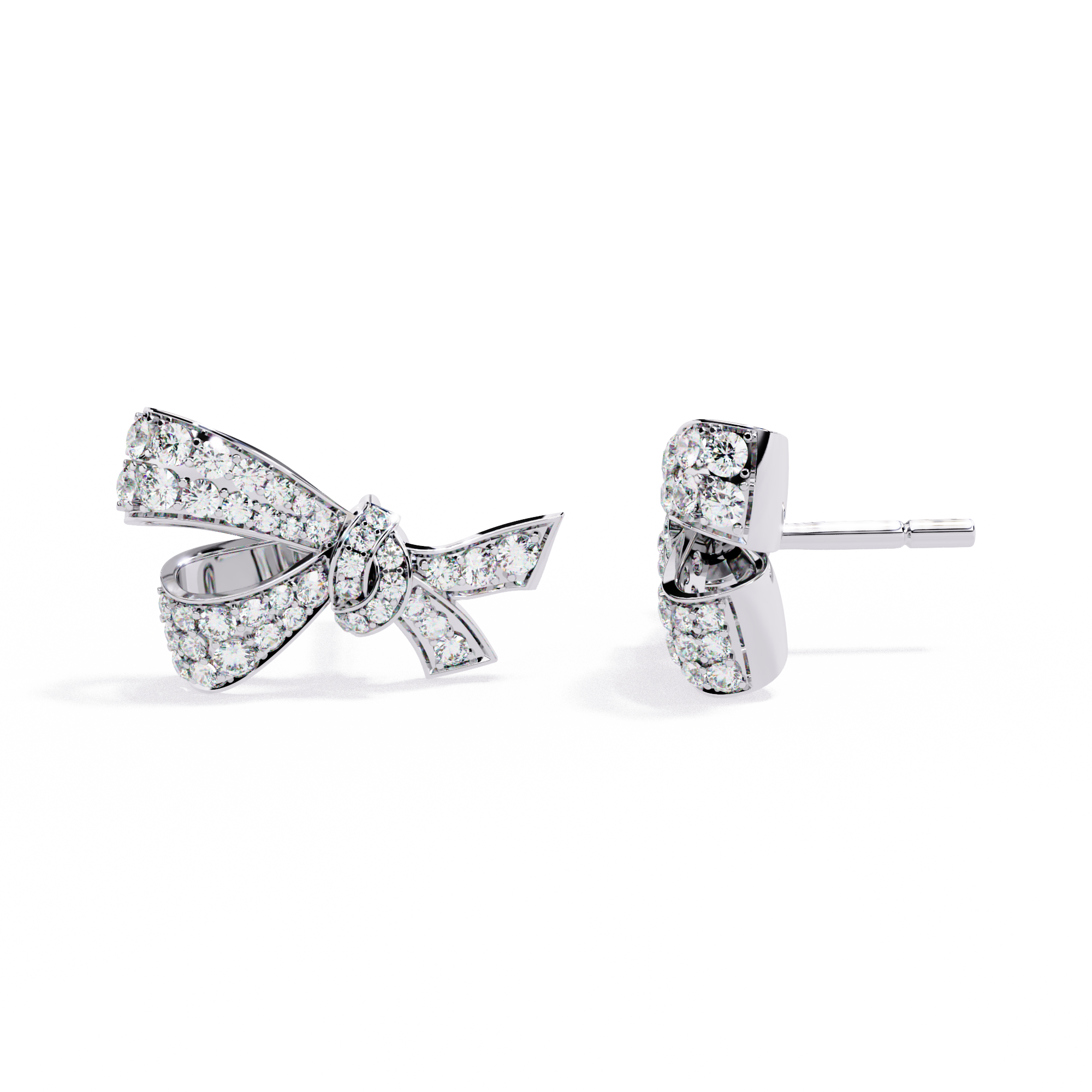 Buy 0.96Ct Elegant Bow Knot Diamond Stud | Solitairekart